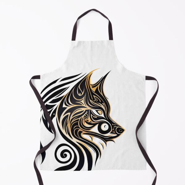 Item preview, Black with Gold Tribal Tattoo Style Wolf designed and sold by ShadowAndSlate.