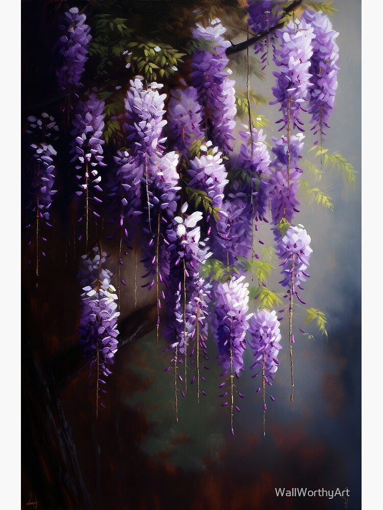 Wisteria Purple Door Poster - Purple flower print