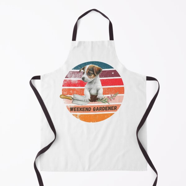 Item preview, weekend gardener, garden friend, puppy gardener, Jack Russell gardener designed and sold by Janetlousart.