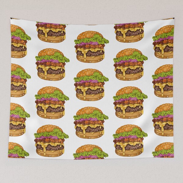 Item preview, Bacon Cheese Burger Art designed and sold by KatsCanvas.