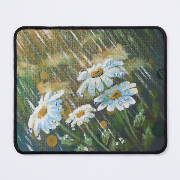 Item preview, aesthetic dark green garden bokeh spring rainy day flower white daisy  designed and sold by LEILA ART SPACE.