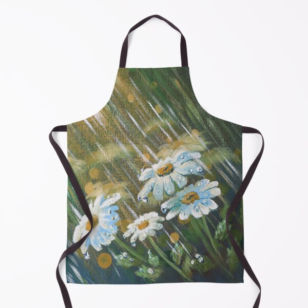 Item preview, aesthetic dark green garden bokeh spring rainy day flower white daisy  designed and sold by LEILA ART SPACE.