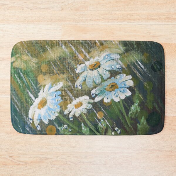 Item preview, aesthetic dark green garden bokeh spring rainy day flower white daisy  designed and sold by LEILA ART SPACE.