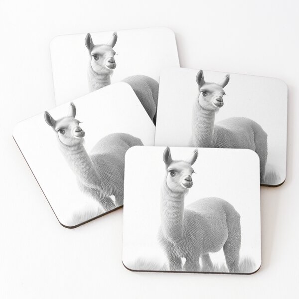 Item preview, Black and white pencil drawing of a llama  designed and sold by Pencil-Art.