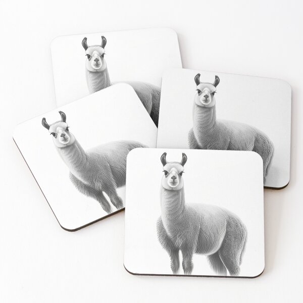 Item preview, Black and white pencil drawing of a llama  designed and sold by Pencil-Art.