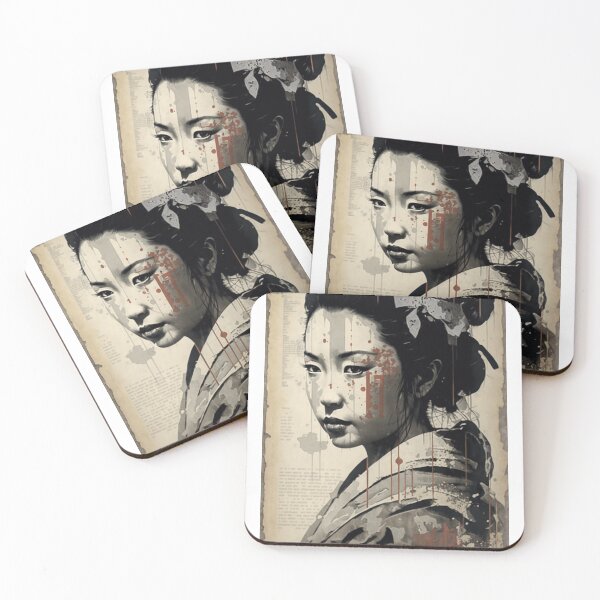 Item preview, Japanese Wall Art Geisha Painting Geisha Art Print Home Decor Asian Canvas  designed and sold by iPaint Airbrush Studio.