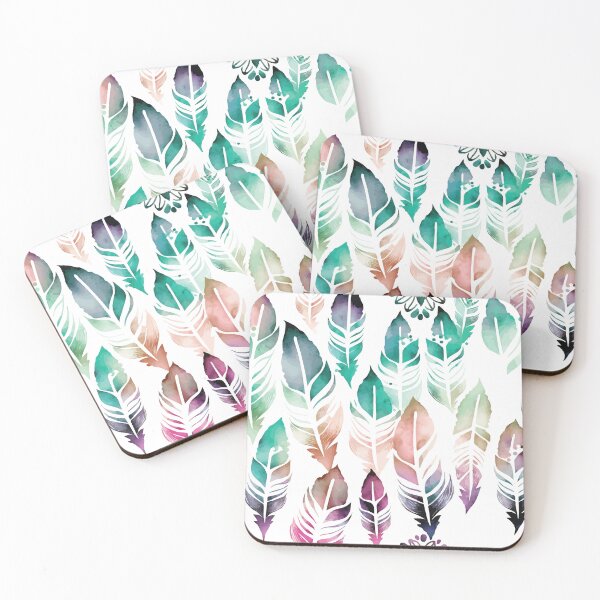 Item preview, A Delicate Watercolor Print of Feathers- Boho Chic Patterns designed and sold by GVRDesign.