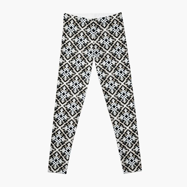 R.U.O.K Ladies Black and White (S-M) Diamond Leggings : :  Fashion