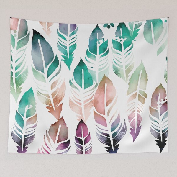 Item preview, A Delicate Watercolor Print of Feathers- Boho Chic Patterns designed and sold by GVRDesign.