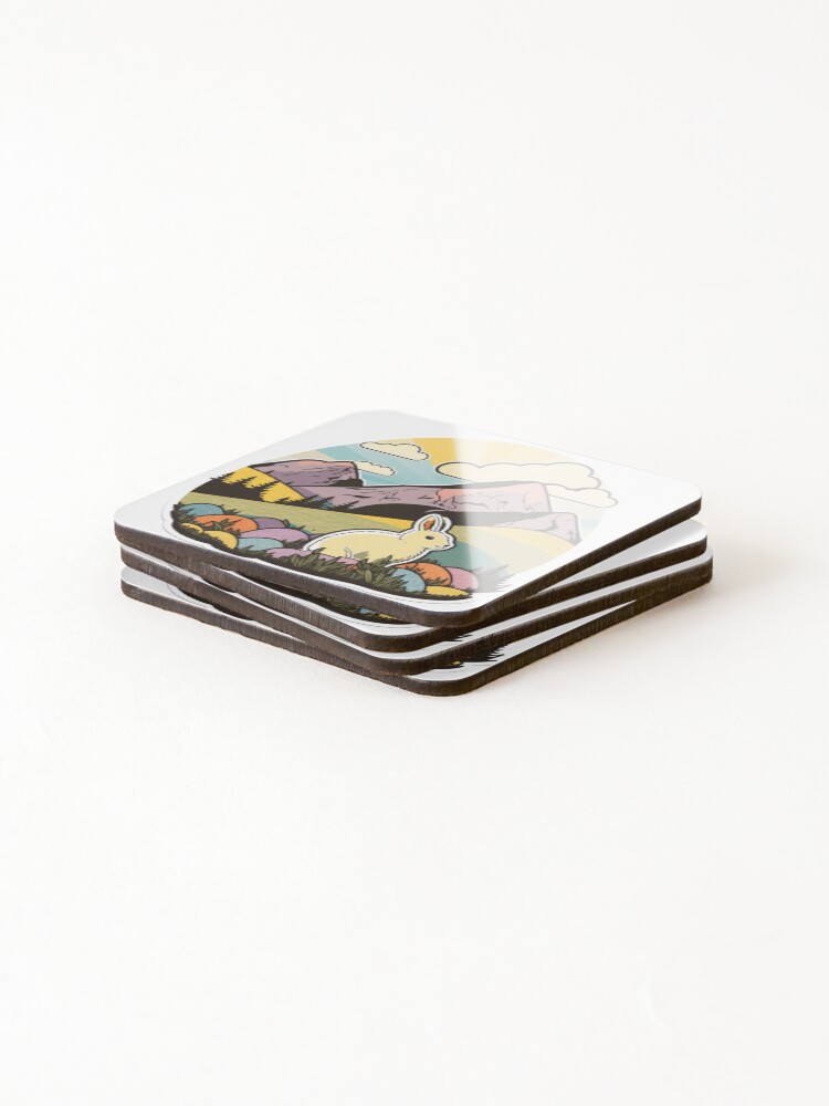 Thumbnail 4 of 5, Coasters (Set of 4), Realistic Rabbit designed and sold by ThomasGovens.