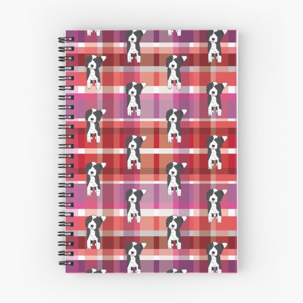 Item preview, Black and White Doodle - Red Purple Pink Tartan - Declan designed and sold by SterreStudio.