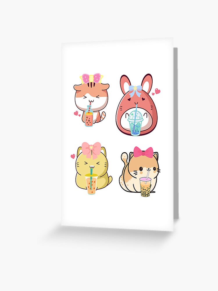 cute stickers, cute kawaii stickers, cat stickers, kawaii, cute kawaii  stickers Greeting Card for Sale by animalbunch7