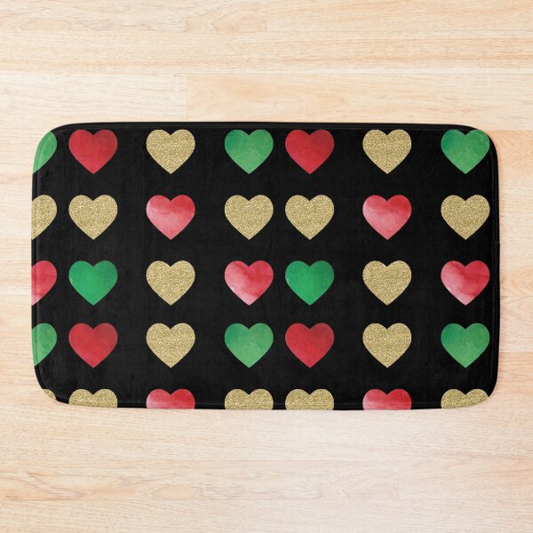 Item preview, Hearts Love in Gold Red Green Christmas designed and sold by doodlyanddeva.