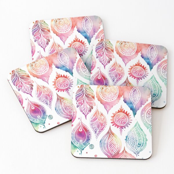 Item preview, A Bohemian Feather Pastel Watercolor Print - Boho Chic Patterns designed and sold by GVRDesign.