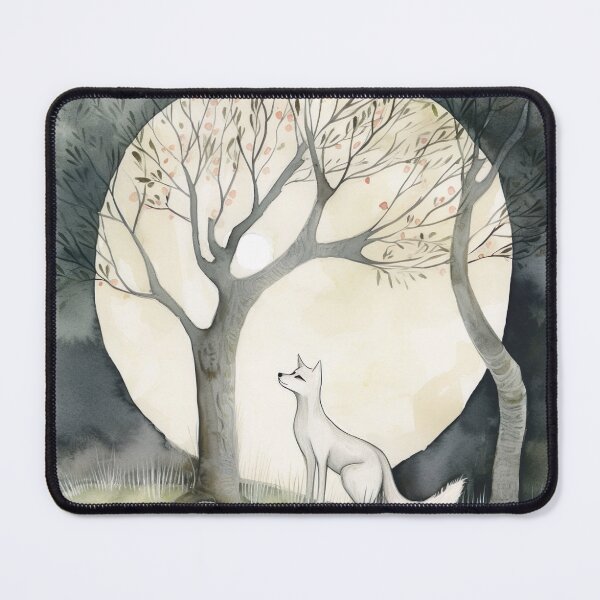 Item preview, White fox under the tree winter designed and sold by Matt's Artificial Nature.