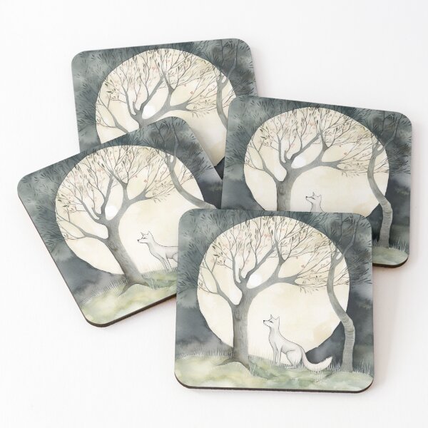 Item preview, White fox under the tree winter designed and sold by Matt's Artificial Nature.