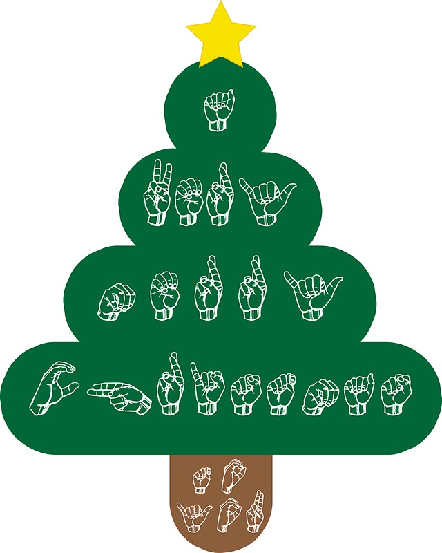 "ASL  A Very Merry Christmas To You  Sign Language" Stickers by