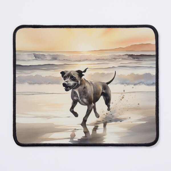 Item preview, Watercolor Painting of Dog Running on Beach designed and sold by frogg136.