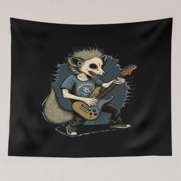 Item preview, Opossum Playing The Electric Guitar designed and sold by ArtisShops.
