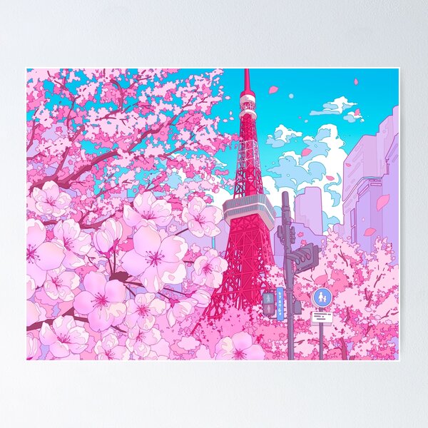 Item preview, Tokyo Tower & cherry blossom  designed and sold by AnGoArt.