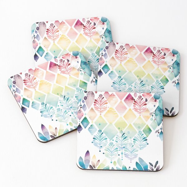 Item preview, A Geometric and Organic Pastel Watercolor Print- Boho Chic Patterns designed and sold by GVRDesign.