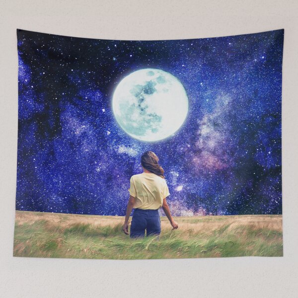 Item preview, Watching The Moon In Green Field  designed and sold by Yasmine khalifa.