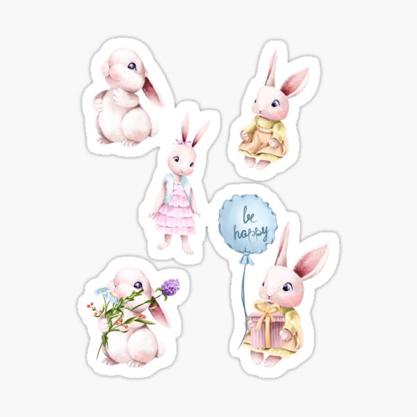 bunny, bunny stickers, bunny notebook, cute bunny stickers, love