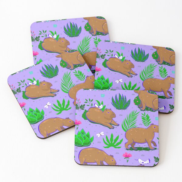 Item preview, cute capybara cactus bird purple  designed and sold by Gossip Rag.