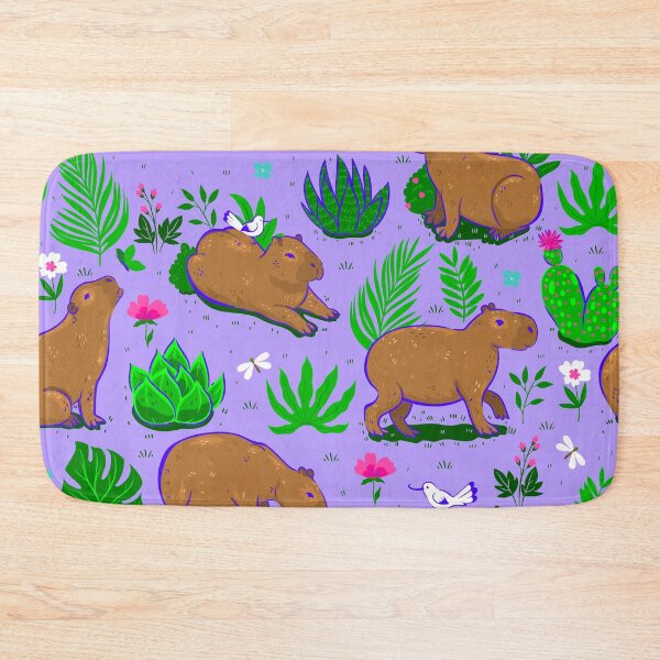 Item preview, cute capybara cactus bird purple  designed and sold by Gossip Rag.