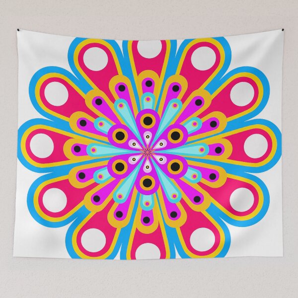 Item preview, Psychedelic Flat Mandala Art designed and sold by spyduckz.