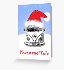 Camper Cool Yule Blue Pale Greeting Card