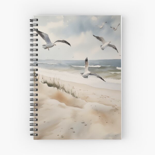 Aperçu de l'œuvre Mouettes à l'aquarelle de plage créée et vendue par frogg136.