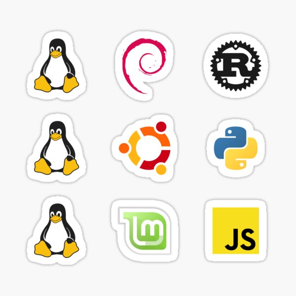 Item preview, 3 Linux Tux, 3 of the Most Popular Linux Distributions and 3 of the Most Popular Programming Languages designed and sold by CutePlanetEarth.