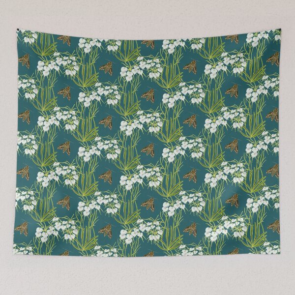 Item preview, Hawk Moths and Orchids designed and sold by SquibbleDesign.