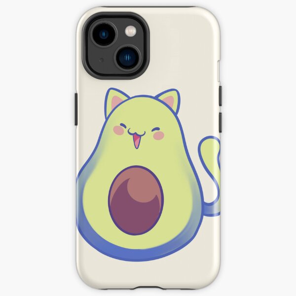 Happy Avocado Kitty iPhone Tough Case
