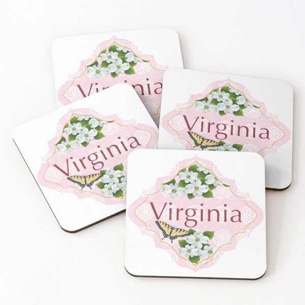 Item preview,  Virginia State Pride| Virginia State Flower American Dogwood Flowering Dogwood Tiger Swallowtail Butterfly | US State Collection State Icon Illustration  designed and sold by JourneyHomeMade.