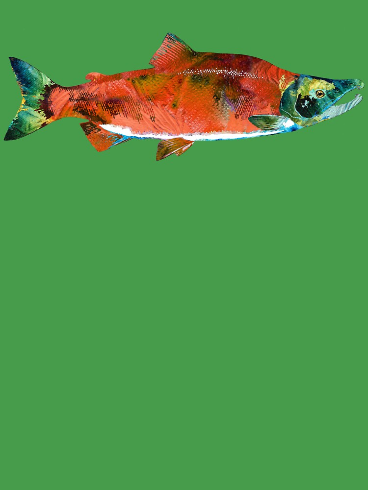 Red Sockeye Salmon Fish Fishing Art Kids T-Shirt for Sale by Sharon  Cummings