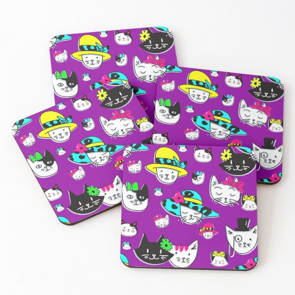 Item preview, cute cats hats funny purple  designed and sold by Gossip Rag.