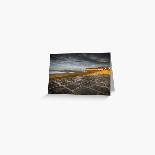 Saltburn Beach In The Evening Light Greeting Card