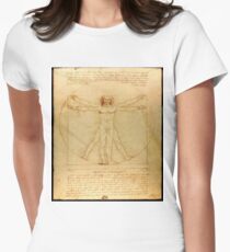 Naked man waving his arms and legs Women's Fitted T-Shirt
