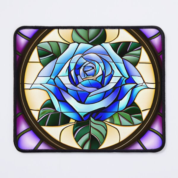 Item preview, Blue rose in stained glass window designed and sold by AuroraSpringer.