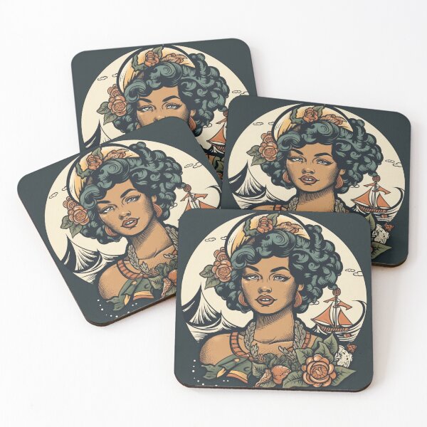 Item preview, Neo Traditional American  Sailor Jerry Girl Print designed and sold by MerikDigital.