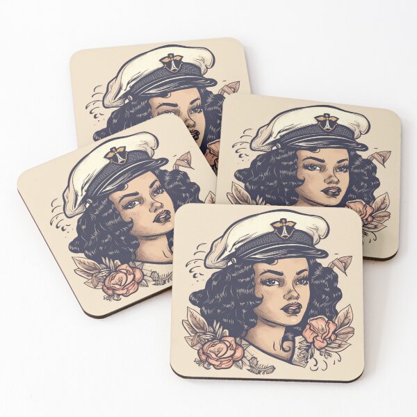 Item preview, Traditional American  Sailor Jerry Girl Print designed and sold by MerikDigital.