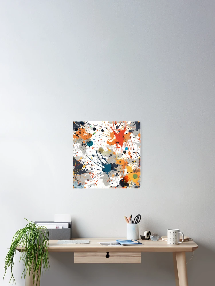 Thumbnail 2 of 3, Poster, Color Explosion Paint Splatter Pattern 1 designed and sold by OOSDesigns.