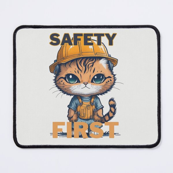 Item preview, hardhat-wearing cat - Safety first designed and sold by palpadin.