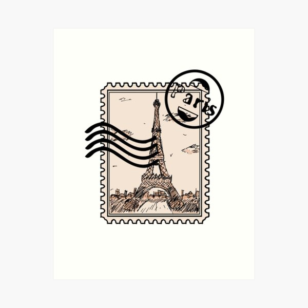 Paris Stamp Art Print