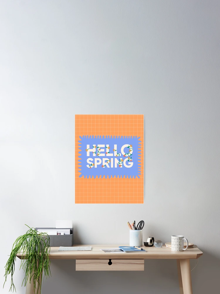 Thumbnail 2 of 3, Poster, Hello Spring Text with Flowers designed and sold by mckhowdesign.