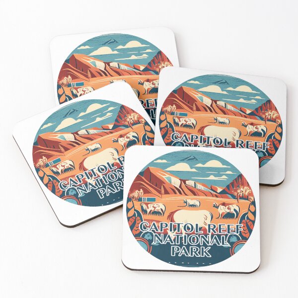 Item preview, Capitol Reef National Park Scandinavian Folk Art Style Circle designed and sold by PikoApparel.