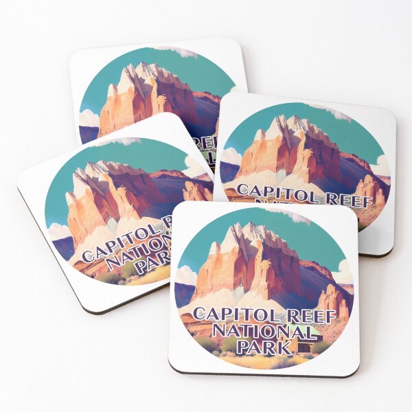 Item preview, Capitol Reef National Park Scandinavian Folk Art Style Circle designed and sold by PikoApparel.