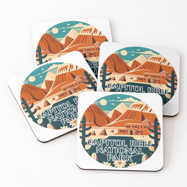 Item preview, Capitol Reef National Park Scandinavian Folk Art Style Circle designed and sold by PikoApparel.